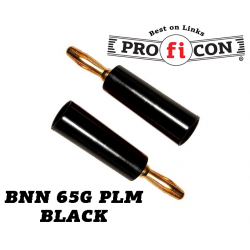 BNN 65G PLM black της Pro.fi.con υψηλής ποιότητος φις πλαστική αρσενική μπανάνα επίχρυση banana male plug golden plated